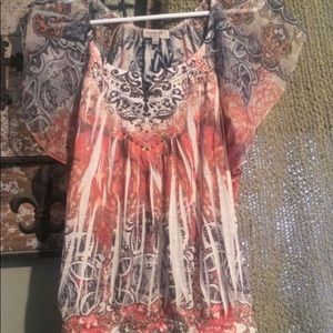 Colorful butterfly sleeve tee